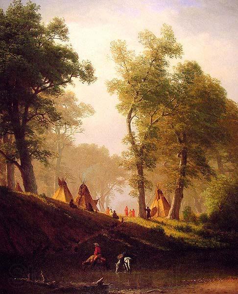 Albert Bierstadt The Wolf River, Kansas Norge oil painting art